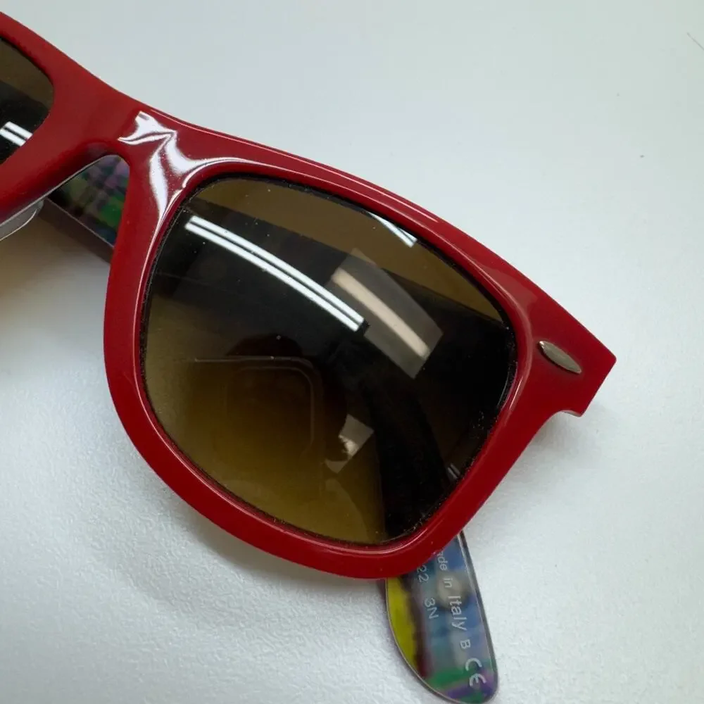 RARE Ray Ban Red Wayfarer New York Special Series RB2140 50-22 Brown Lens